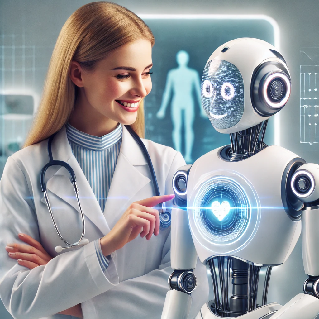 Image with a doctor with AI assistant